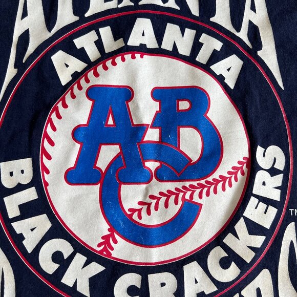 Vintage Atlanta Black Crackers Negro League Baseball T Shirt Sz XL L/S Made USA - Picture 5 of 12